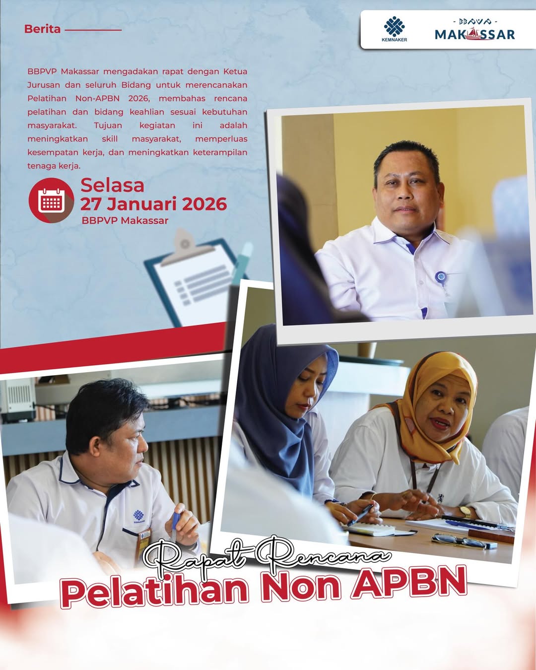 BBPVP Makassar Susun Rencana Pelatihan Non-APBN Tahun 2026 Berbasis Kebutuhan Dunia Kerja
